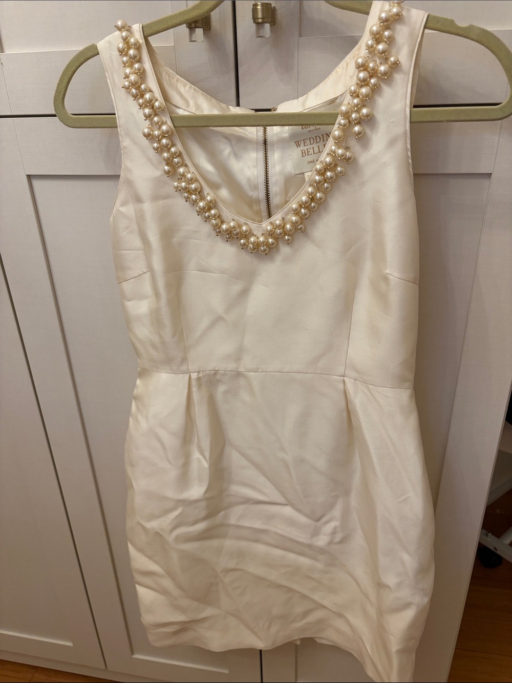 kate spade Ivory Pearl-Trim Mini Dress